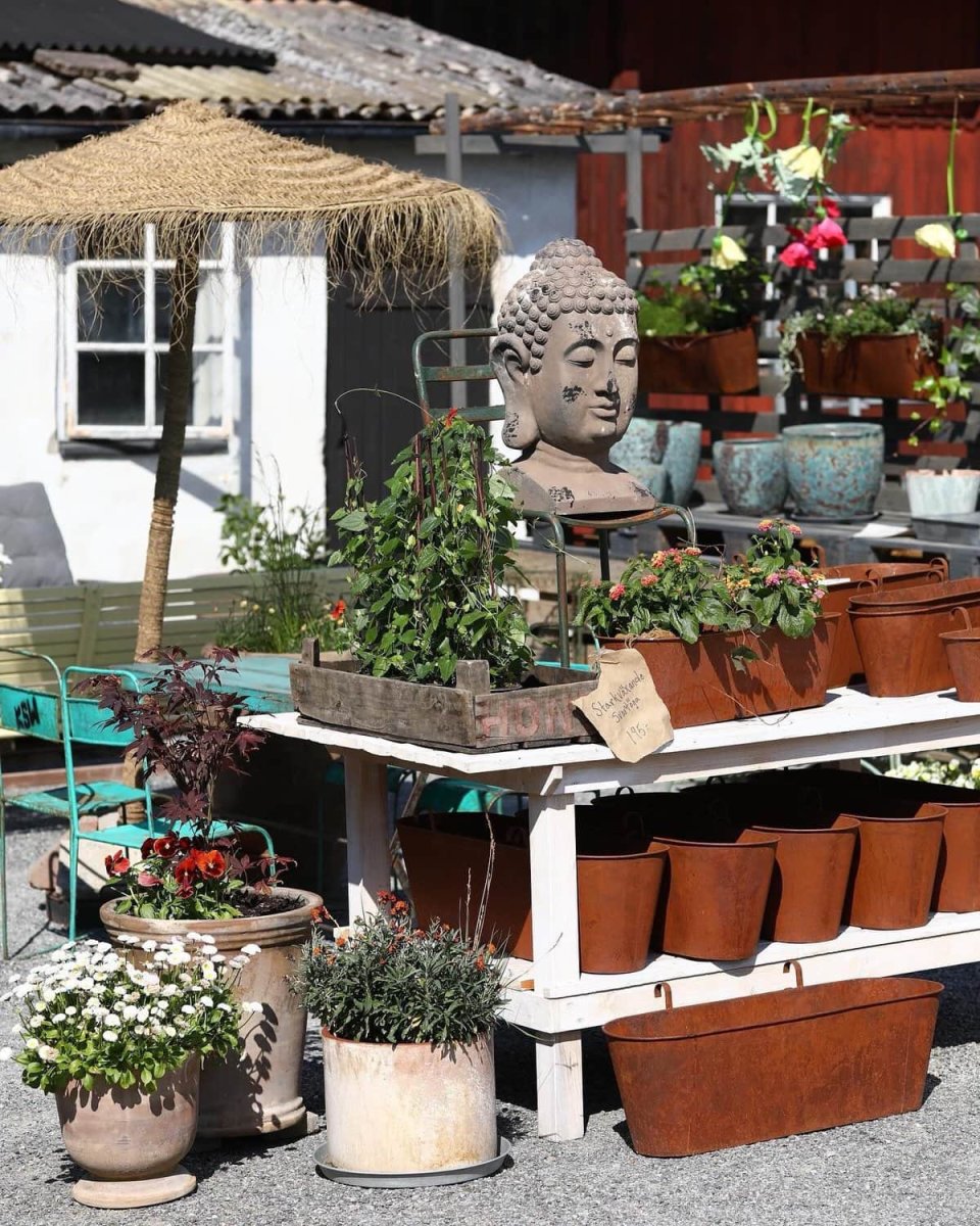 Stort patinerat buddahuvud - Bild 2