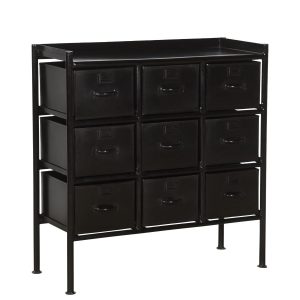 Byrå industri nio lådor svart