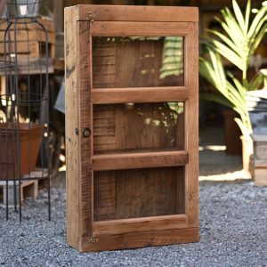 Väggvitrin / väggskåp återvunnet trä H86 cm