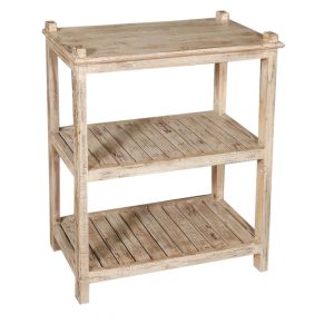 Trähylla vintage vitskavd