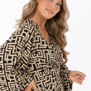 Giovanna Blouse Jacket Black/Sand/Gold