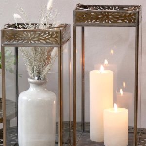 Lykta glas med dekorkant