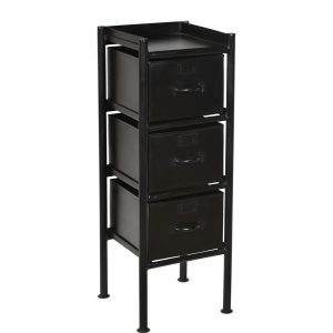 Byrå industri tre lådor svart