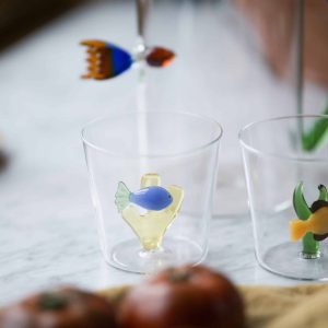 Glas Fisk blå