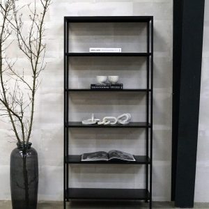 Hylla i metall svart H200 cm