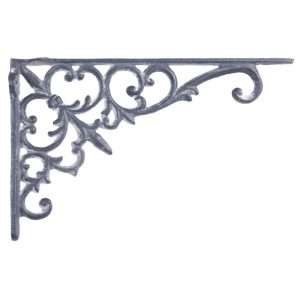 Hyllkonsol gjutjärn fransk lilja antikgrå