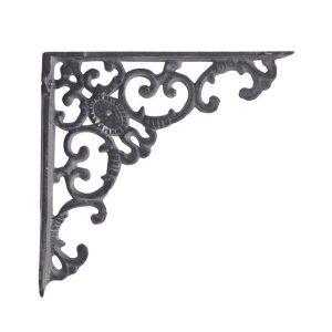 Hyllkonsol gjutjärn emblem antikgrå