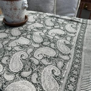 Paisley Grön Linneduk